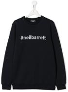 Neil Barrett Kids Teen Hashtag Print Sweatshirt - Blue