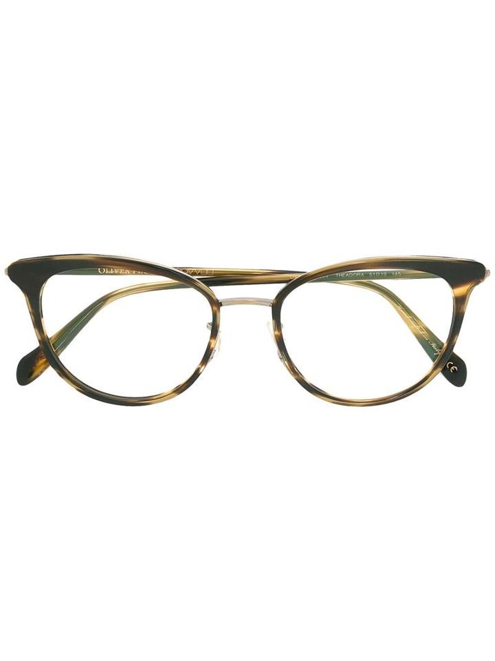 Oliver Peoples Theadora Glasses, Brown, Acetate/metal