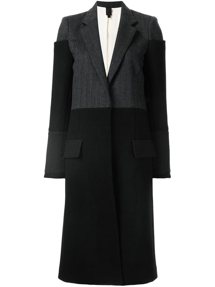 Vera Wang Tiered-shoulder Reefer Coat, Women's, Size: 10, Black, Wool