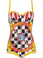 Dolce & Gabbana Carreto Print Swimsuit - Black