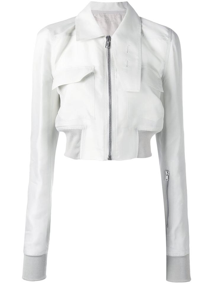 Rick Owens Glitter Cropped Jacket, Women's, Size: 44, Green, Silk/cupro