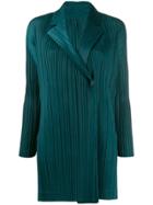 Pleats Please Issey Miyake Micro-pleated Fitted Jacket - Green