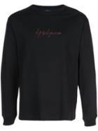 Yohji Yamamoto Long Sleeved Signature T-shirt - Black
