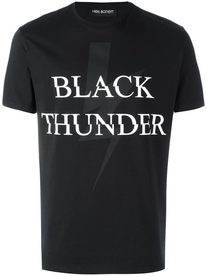 Neil Barrett Black Thunder Print T-shirt, Men's, Size: Large, Cotton