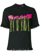Versus Fringed Net Top - Black