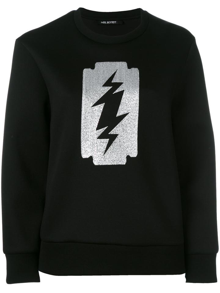 Neil Barrett - Printed Sweatshirt - Women - Polyurethane/viscose - S, Black, Polyurethane/viscose