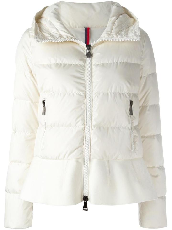 Moncler 'nesea' Padded Jacket, Women's, Size: 2, White, Feather Down/nylon/polyamide/virgin Wool