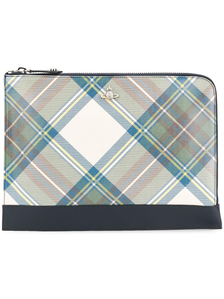 Vivienne Westwood Tartan Clutch Bag - Blue