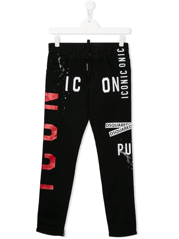 Dsquared2 Kids Icon Patch Jeans - Black