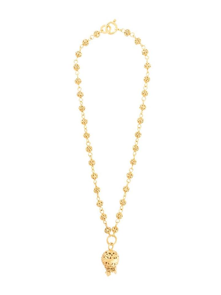 Chanel Pre-owned 1995 Fringed Sphere Necklace - Gold