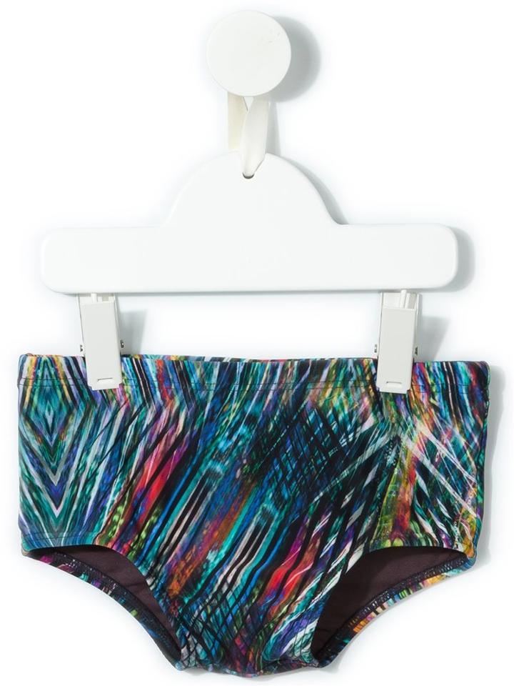Lygia E Nanny Kids Printed Swim Trunks, Boy's, Size: 8 Yrs, Black