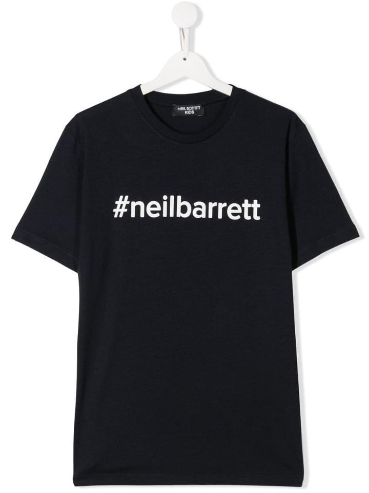 Neil Barrett Kids Hashtag Logo T-shirt - Blue