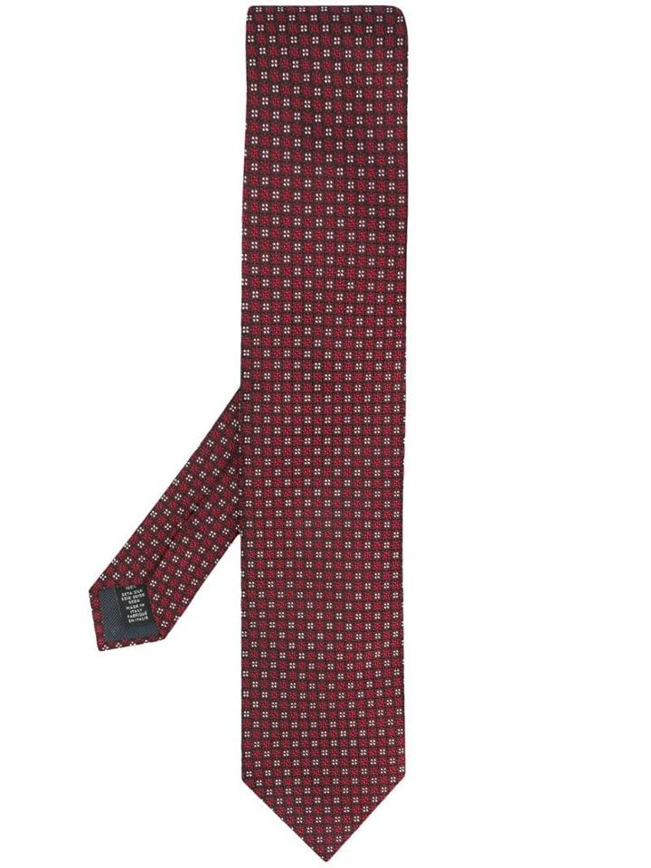 Ermenegildo Zegna Fantasia Micro Floral Pattern Tie - Red