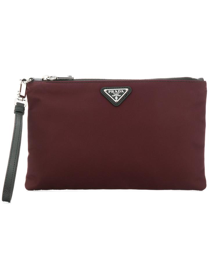 Prada Logo Plaque Wash Bag - Pink & Purple