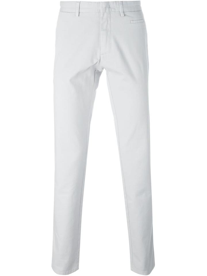 Z Zegna Slim Fit Trousers, Men's, Size: 50, Grey, Cotton/spandex/elastane