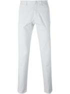 Z Zegna Slim Fit Trousers, Men's, Size: 50, Grey, Cotton/spandex/elastane