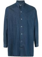Yohji Yamamoto Pre-owned Cut-away Collar Denim Shirt - Blue