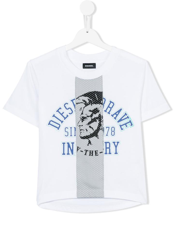 Diesel Kids - Graphic Print T-shirt - Kids - Cotton/polyester - 12 Yrs, White