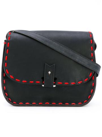 La Contrie - Red Stitched Shoulder Bag - Women - Leather - One Size, Black, Leather