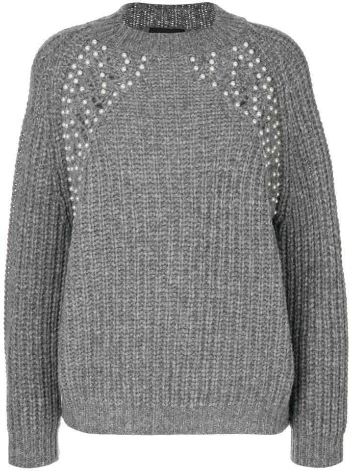 Ermanno Ermanno Pearl Embellished Jumper - Grey