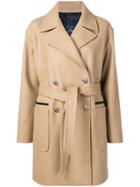 Fay Belted Double-breasted Coat - Neutrals