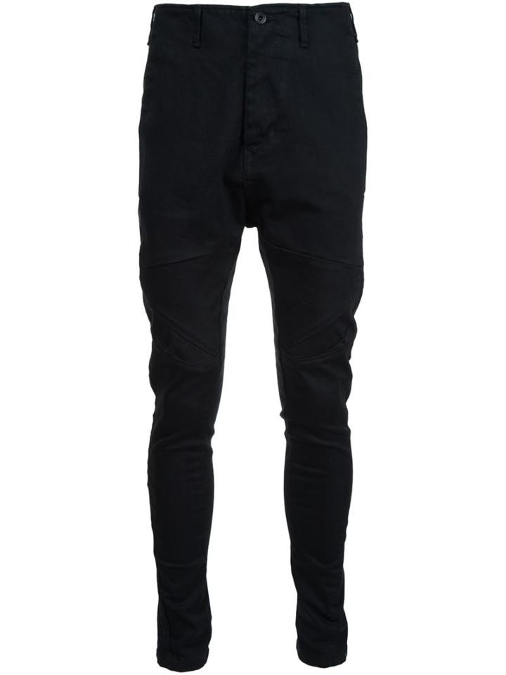 Julius Drop-crotch Trousers, Men's, Size: 4, Black, Cotton/polyester/polyurethane