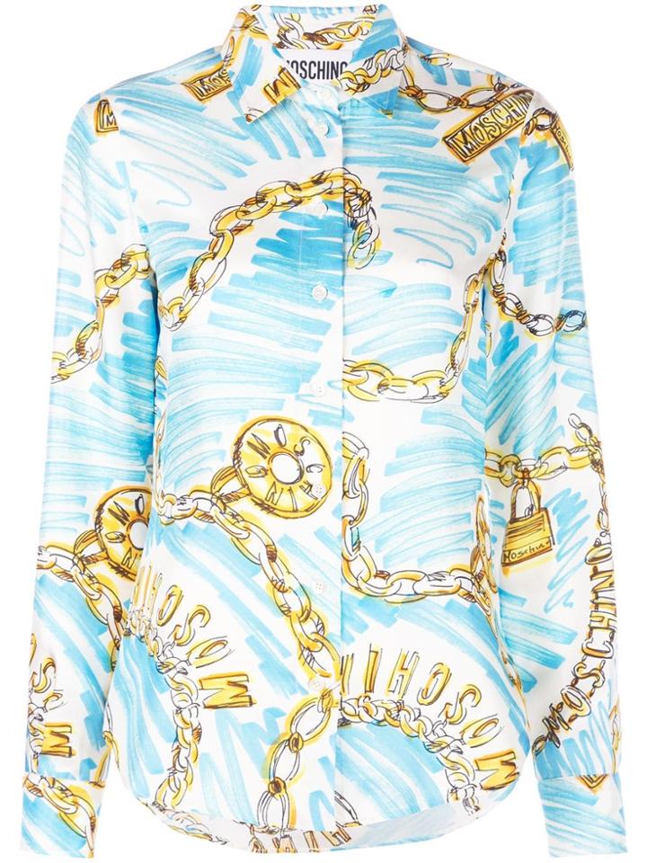 Moschino Chain Print Blouse - Blue