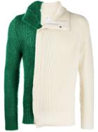 Sacai Two-tone Knitted Sweater - White