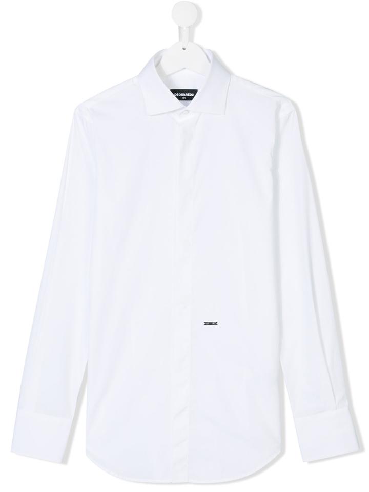 Dsquared2 Kids Cutaway Collar Shirt - White