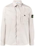 Stone Island - Overshirt Zip-up Jacket - Men - Cotton - L, Nude/neutrals, Cotton