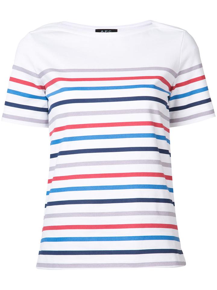 A.p.c. - Striped T-shirt - Women - Cotton - M, Women's, White, Cotton