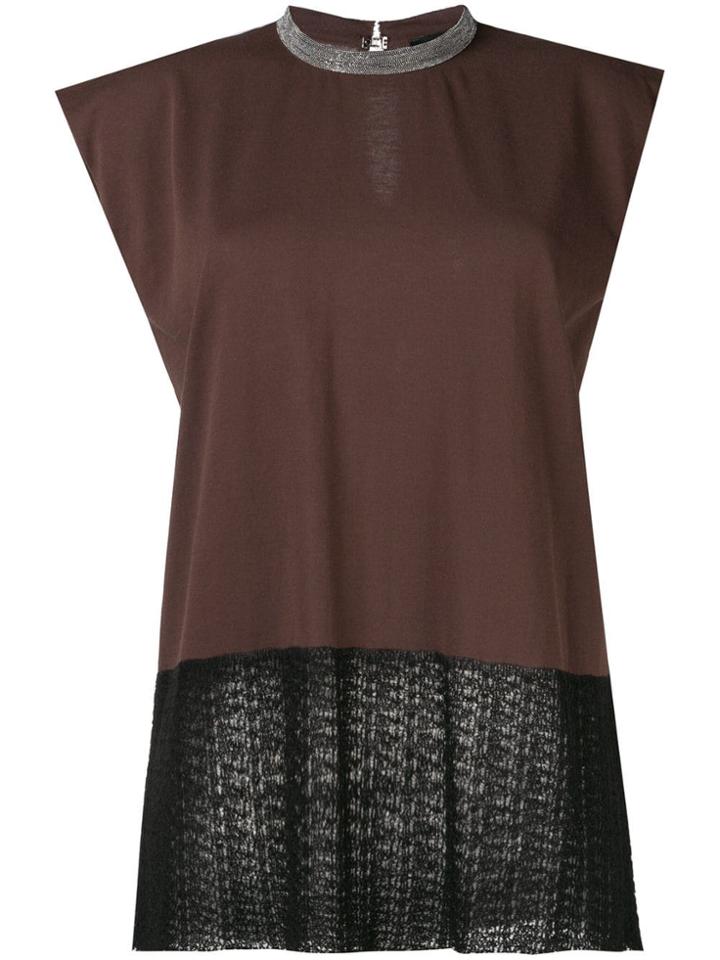 Fabiana Filippi Crochet Hem Top - Brown