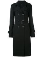Jil Sander Navy - Summer Double-breasted Coat - Women - Cupro/linen/flax/rayon/polyamide - 36, Black, Cupro/linen/flax/rayon/polyamide
