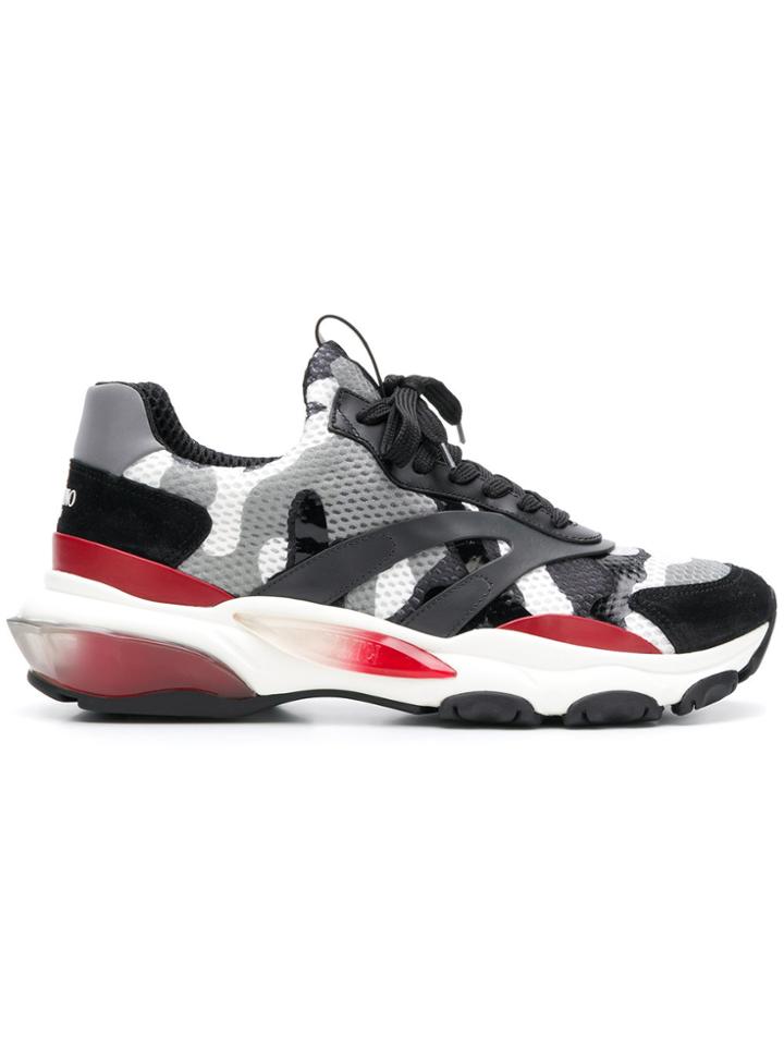 Valentino Camouflage Bounce Sneakers - Grey