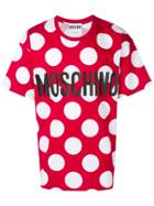 Moschino Polka Dot Print Logo T-shirt - Red