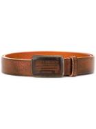 Dsquared2 Weathered Logo Buckle Belt, Men's, Size: 95, Brown, Leather