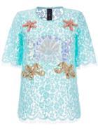 Romance Was Born 'king Neptune' Lace T-shirt - Green