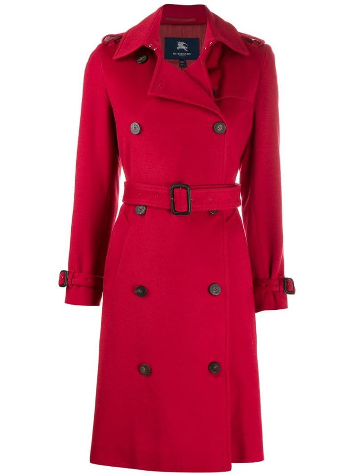 Burberry Pre-owned 2000s Trench Coat - Red