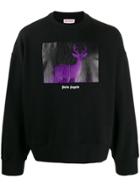 Palm Angels Deer Print Sweatshirt - Black