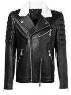 Philipp Plein Skull Print Leather Jacket - Black