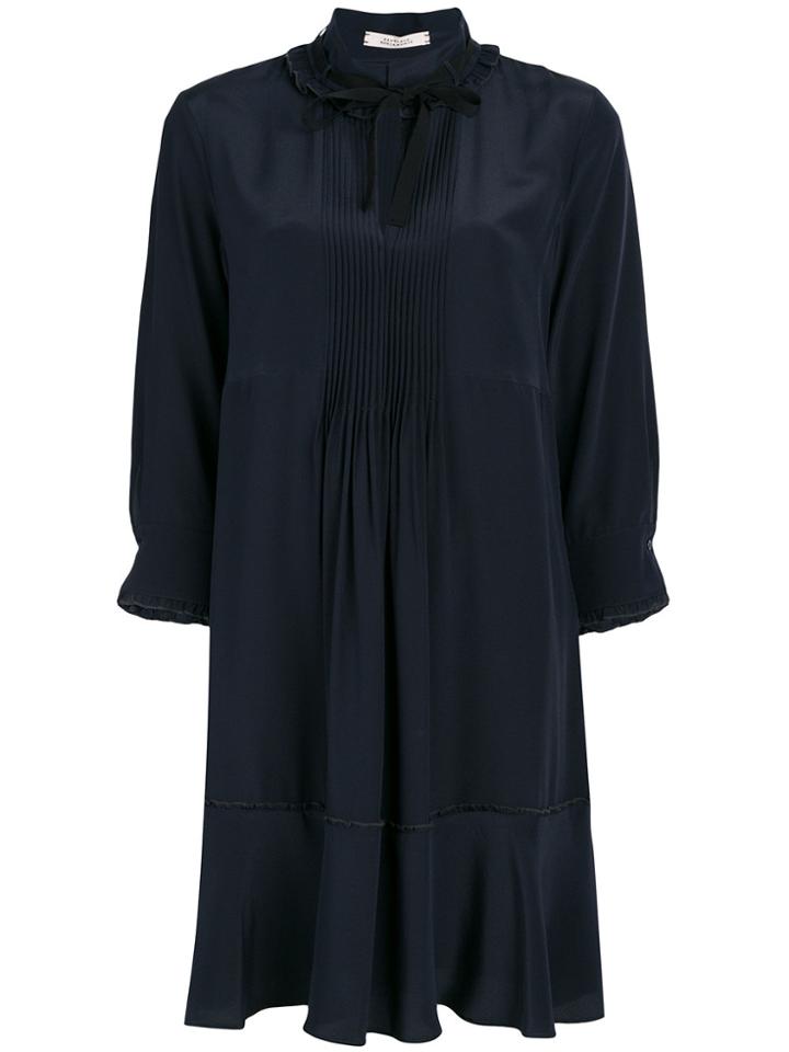 Dorothee Schumacher Tied Neck Flared Dress - Blue