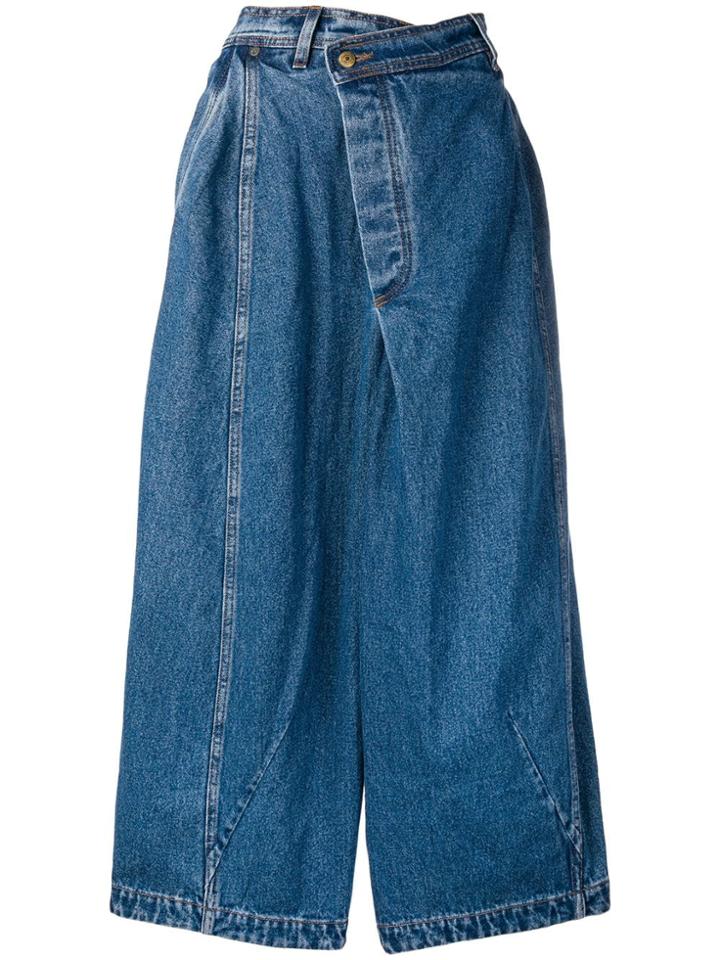 Henrik Vibskov Cropped Wide-leg Jeans - Blue
