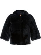Save The Duck Faux Fur Hooded Jacket, Women's, Size: 3, Black, Nylon/polyester