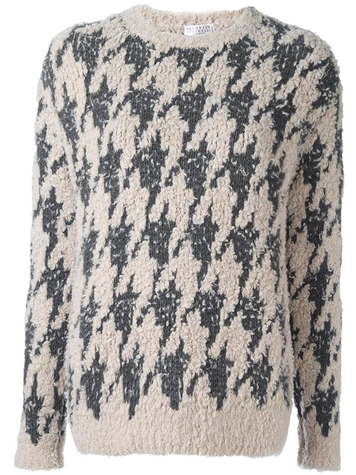 Brunello Cucinelli Boucle Knit Jumper, Women's, Size: Large, Nude/neutrals, Polyamide/cashmere