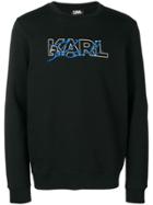 Karl Lagerfeld Logo Embroidered Sweatshirt - Black