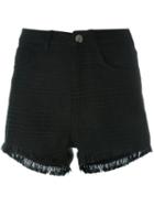 Iro Frayed Shorts, Women's, Size: 38, Black, Viscose/cotton/viscose