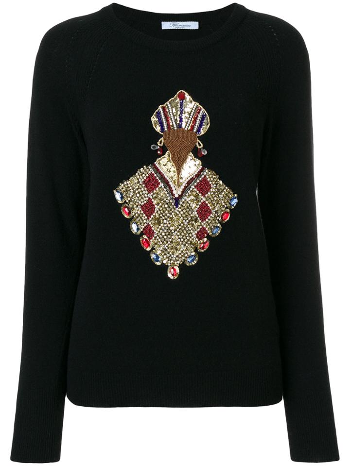 Blumarine Sequin Embellished Jumper - Black