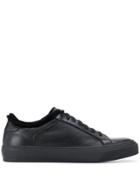 Henderson Baracco Shearling Trimmed Low Top Sneakers - Black