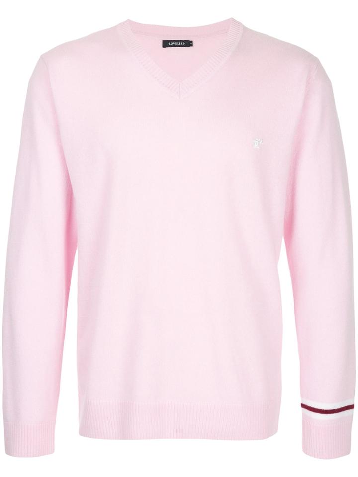 Loveless V Neck Sweatshirt - Pink & Purple