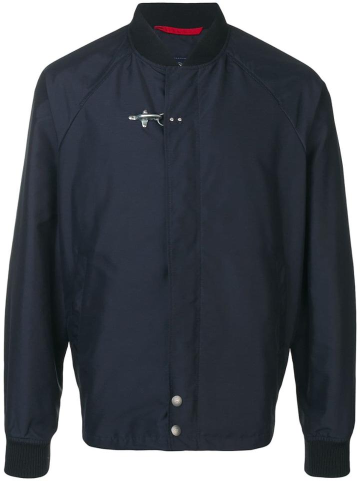 Fay Hook Fastening Bomber Jacket - Blue